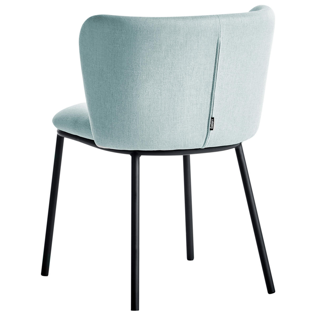 ESSZIMMERSTUHL 2er-Set Hellblau Mina - Blau/Schwarz, Textil (45/75/52cm) - Beliani