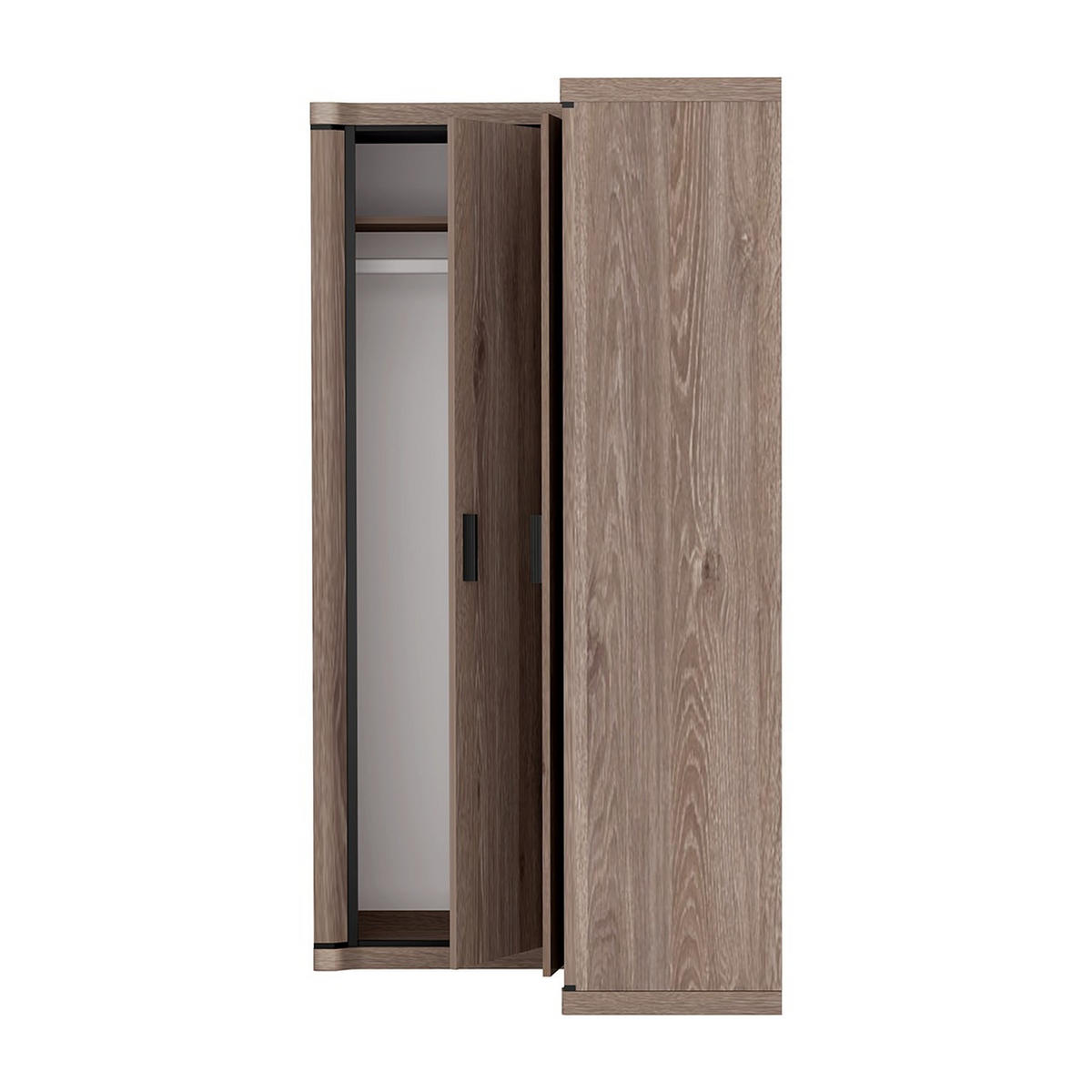 ECKKLEIDERSCHRANK Dallas D-21 100 x 192 x 114 cm Trüffeleiche - Trüffeleichefarben, Holzwerkstoff/Kunststoff (100/192/114cm) - Koseto