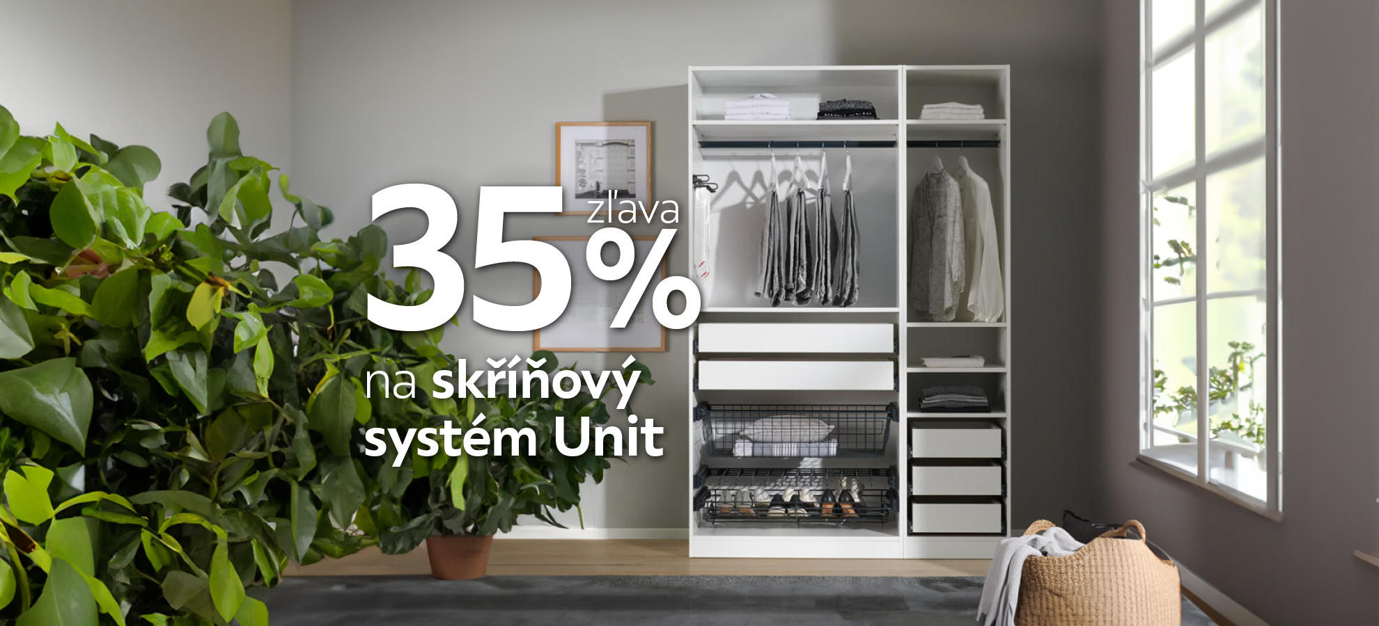 zľava 35 % na skriňový systém unit