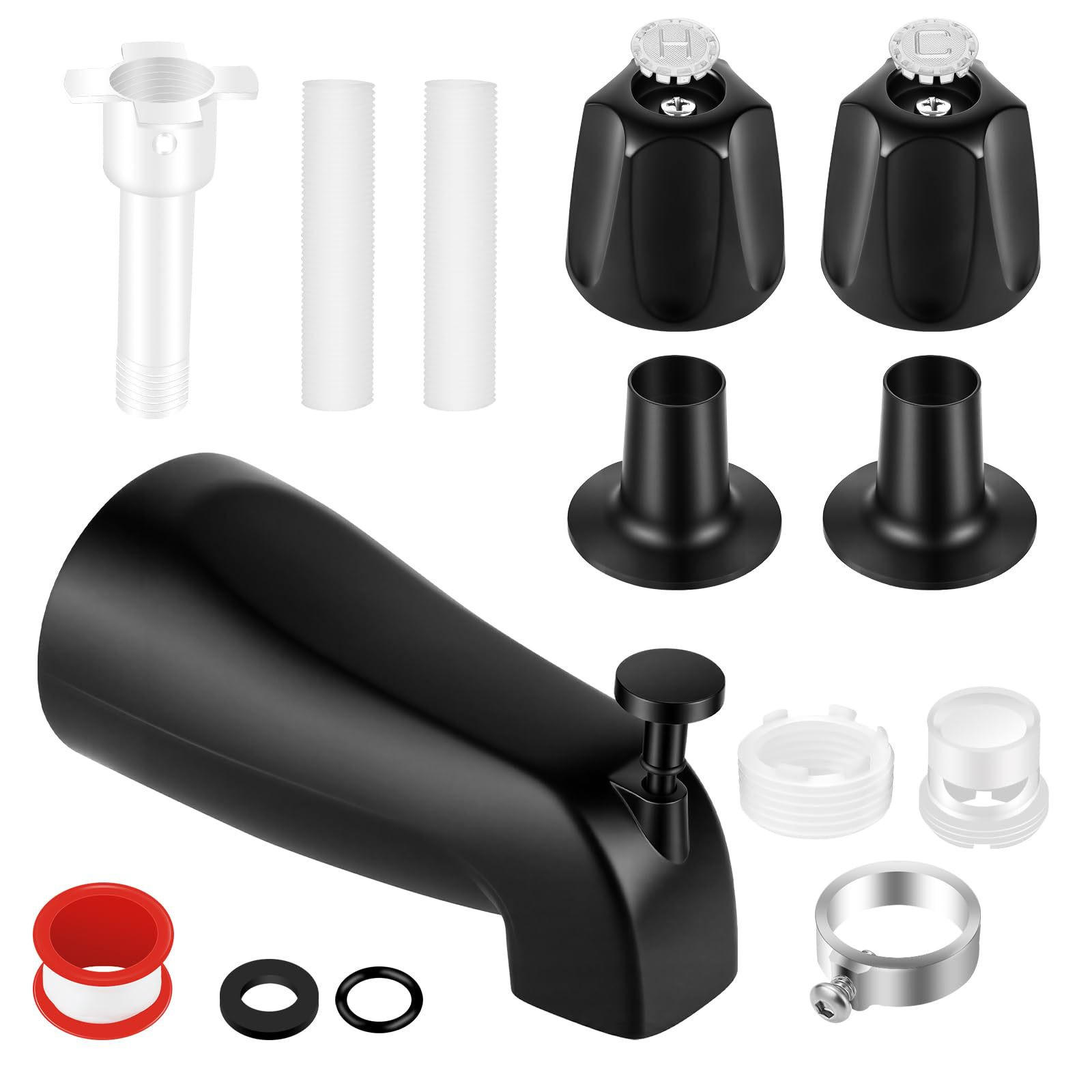 BADEWANNENARMATUR – Schwarz - Schwarz, Metall (17/6/16cm)
