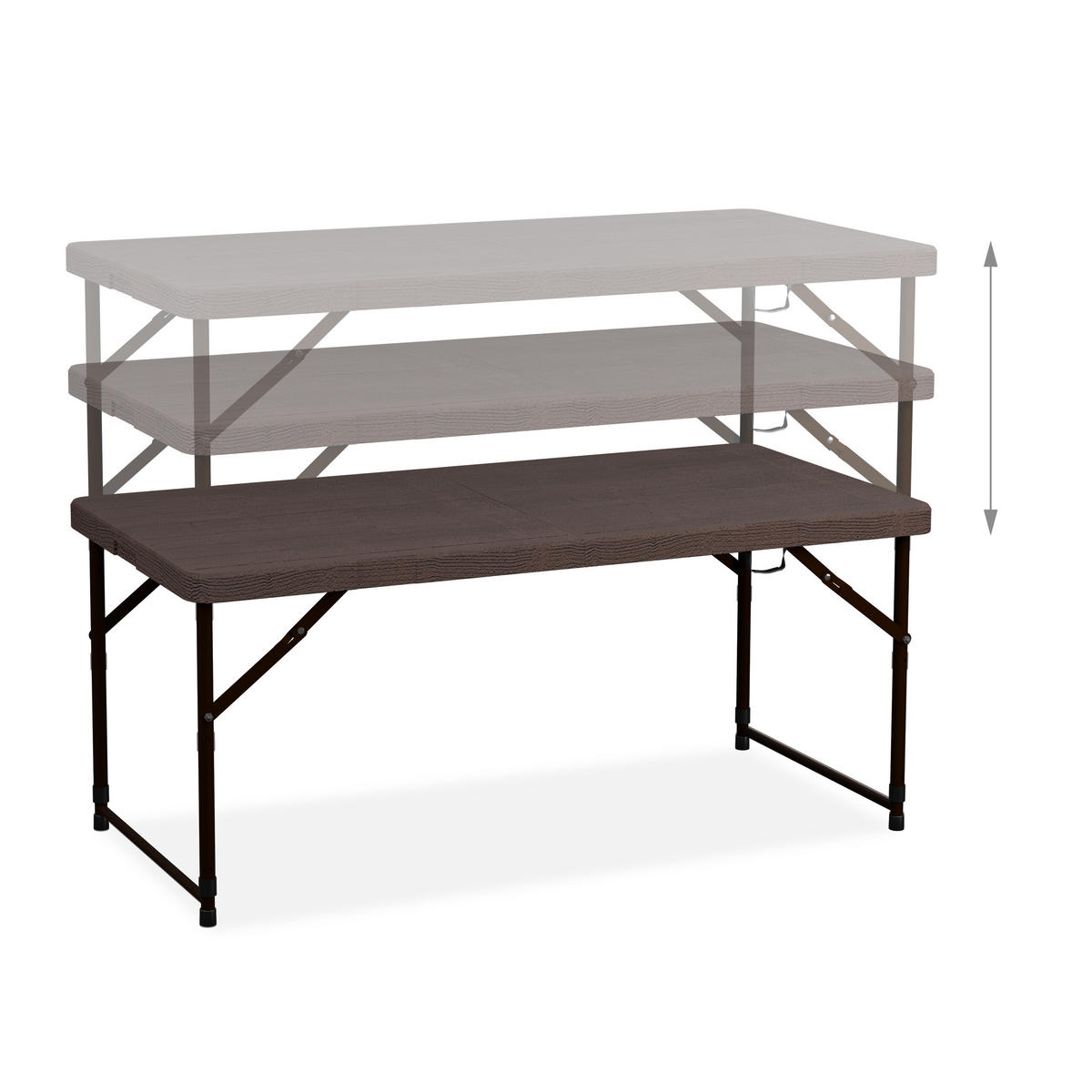 GARTENTISCH - Braun, Metall (60/120/74cm) - Relaxdays