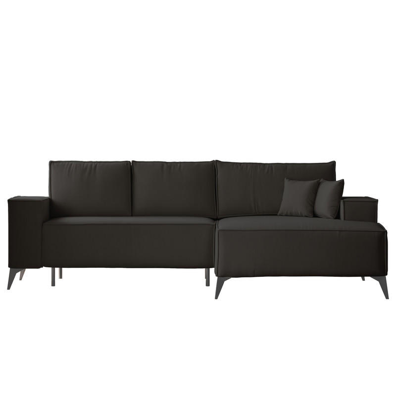 ECKSOFA OTIS Rechts, mit Schlaffunktion und Bettkasten, Anthrazit - Anthrazit, Textil/Metall (294/185cm) - Idohome