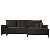 ECKSOFA OTIS Rechts, mit Schlaffunktion und Bettkasten, Anthrazit - Anthrazit, Textil/Metall (294/185cm) - Idohome