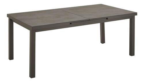 KERTI ASZTAL 180(240)/100/76 cm   - antracit/szürke, Basics, Üveg/fém (180(240)/100/76cm) - Amatio