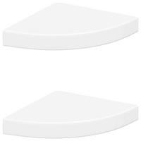 ECK-SCHWEBEREGALE 2Er Set Weiss 25/25/3,8 Cm Mdf - Weiß, Holzwerkstoff (25/3.8/25cm) - vidaXL