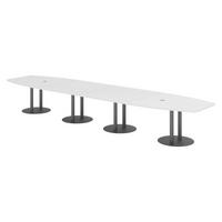 KONFERENZTISCH XXL KT52 130/520/74 cm in Weiß/Säule in Graphitfarben - Graphitfarben/Weiß, Holzwerkstoff (130/520/74cm) - bümö