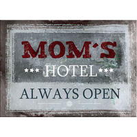 BILD 30x20 cm Spruch Hotel Mamam - Anthrazit, Holzwerkstoff (30/20/2cm) - artissimo