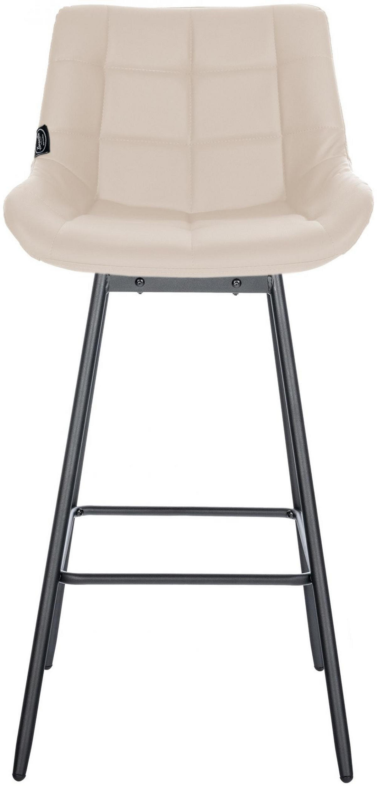 BARHOCKER Lederlook creme - Creme/Schwarz, Textil/Metall (49/105/56cm) - CLP
