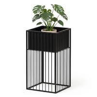 BLUMENSTÄNDER Schwarz Eisen höhenverstellbar 61 cm - Schwarz, Metall (30.5/61/30.5cm) - Relaxdays