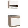 KÜCHENLEERBLOCK 80 cm in Weiß - Silberfarben/Weiß, Holz (80/206/51cm) - Homestyle4u