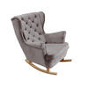 SCHAUKELSESSEL mit gepolstertem Sitz und Armlehnen, 102x81x95 cm, Grau_29841 - Schlammfarben/Buchefarben, Holz/Textil (81/102/95cm) - DomoHome