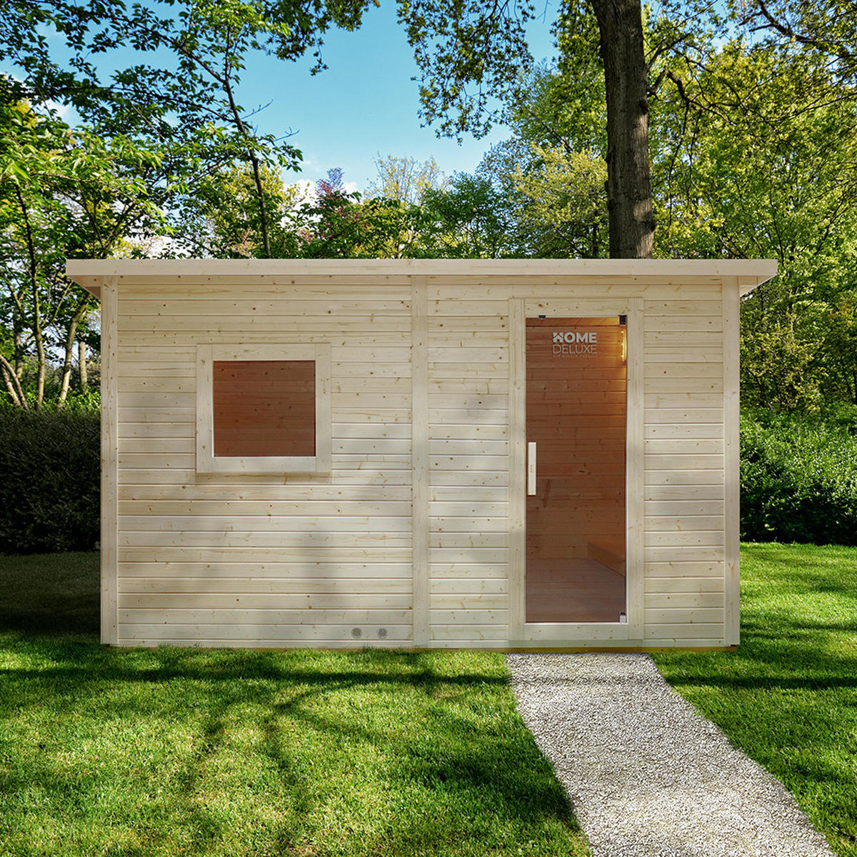 SAUNAHAUS TALO XL - XL - Braun, Holz (400/220/217cm) - Home Deluxe
