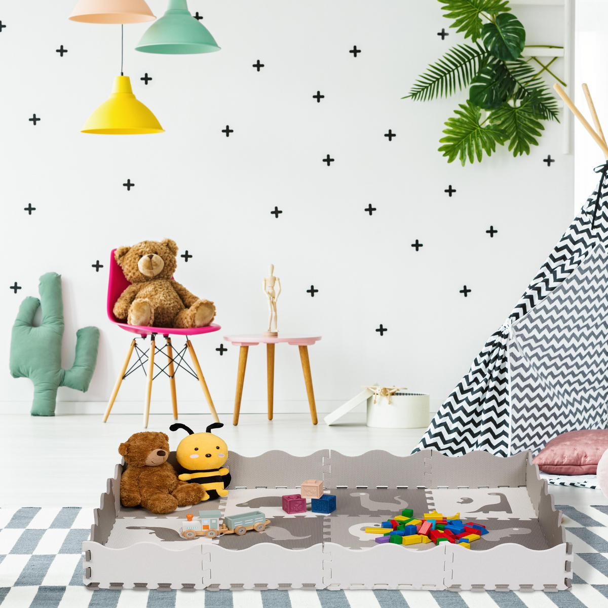 30TLG.PUZZLEMATTE - Multicolor, Textil (32/32cm) - Relaxdays