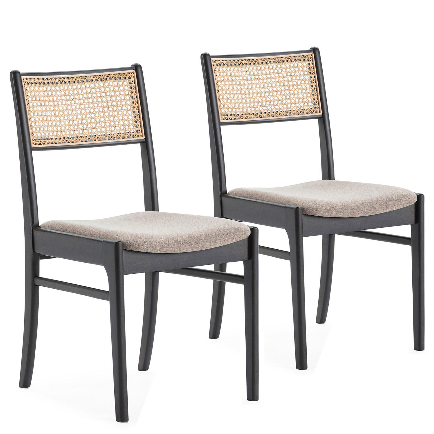 STUHL-SET 2 Vilma Schwarz Wash, Massivholz - Schwarz, Holz (45/83/54cm) - VS Venta-stock