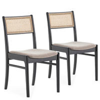 STUHL-SET 2 Vilma Schwarz Wash, Massivholz - Schwarz, Holz (45/83/54cm) - VS Venta-stock