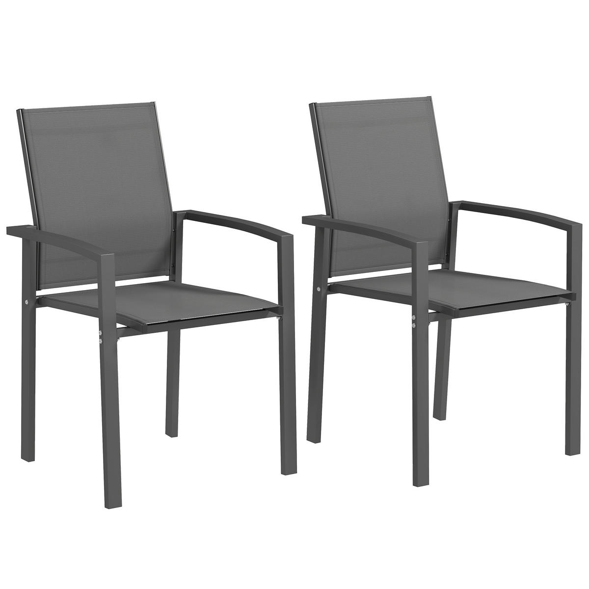 GARTENSTUHL Grau 2 Stück - Grau, Metall (56/89/58cm) - GiPP
