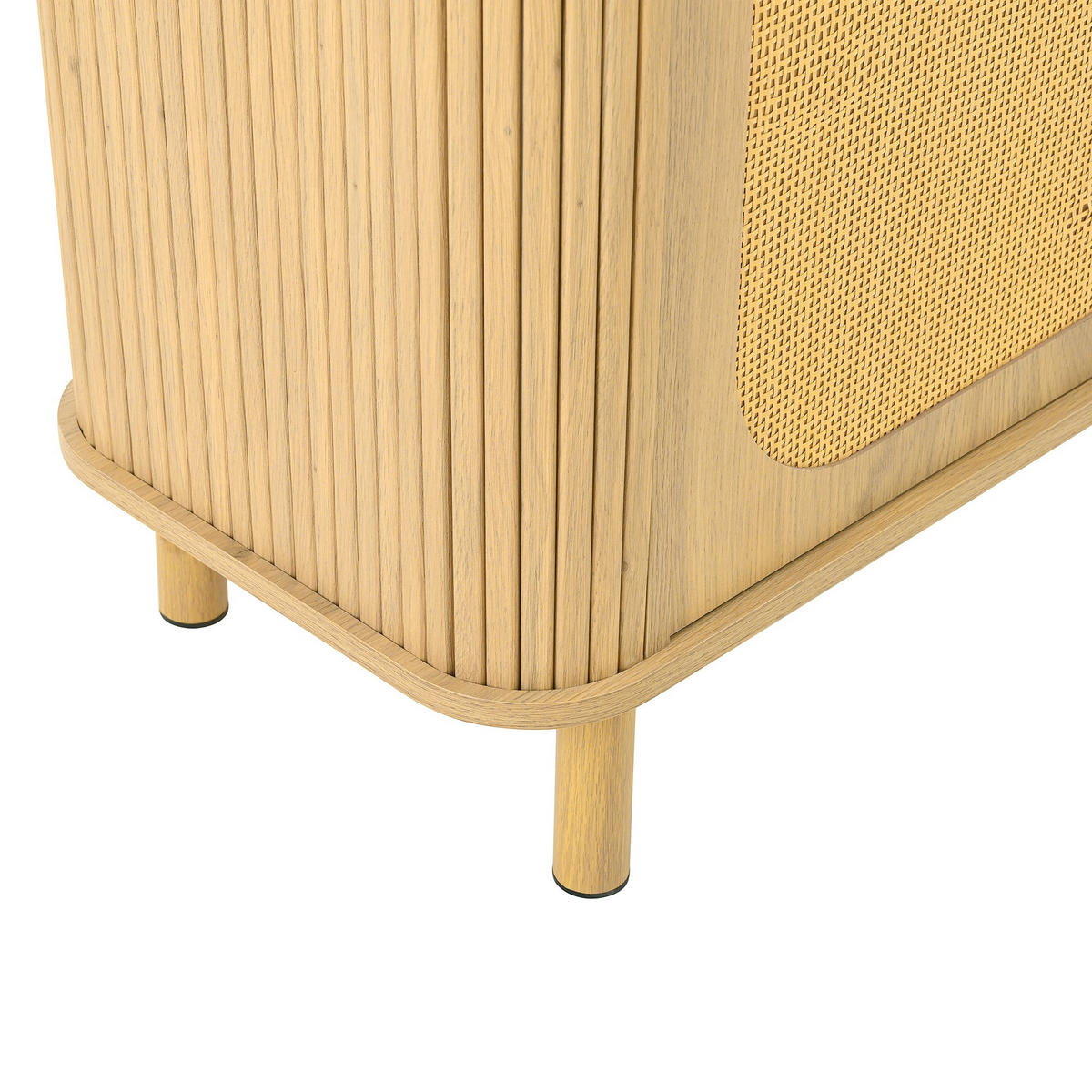 BUFFET in Naturholz- und Rattanoptik, Beige - Naturfarben, Holzwerkstoff (40/80/140cm) - Urban Meuble