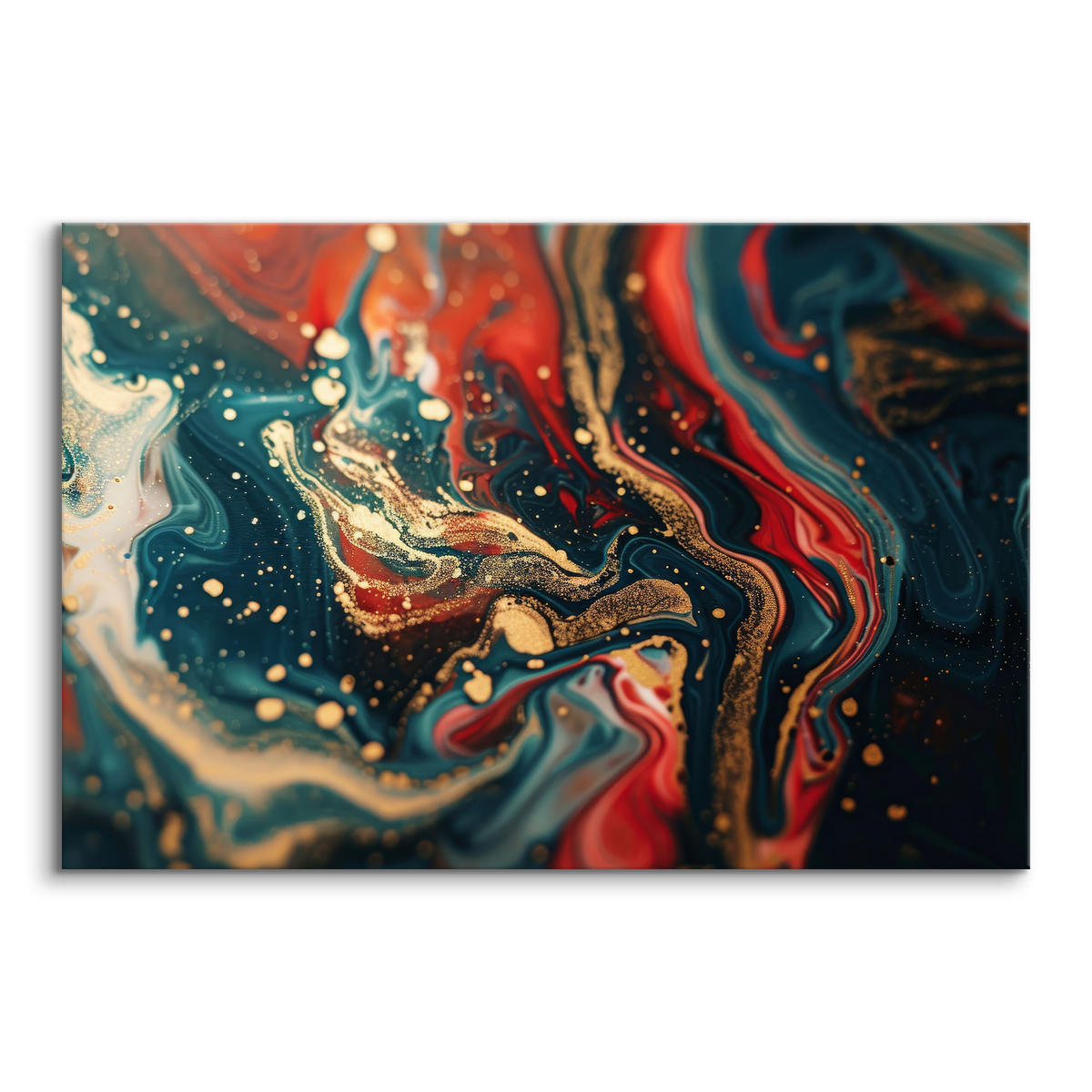 WANDBILD für Büro MARMOR Moderne Abstraktion Glamour Stil 100/70 cm - Schwarz/Grün, Textil (100/70cm) - Muralo