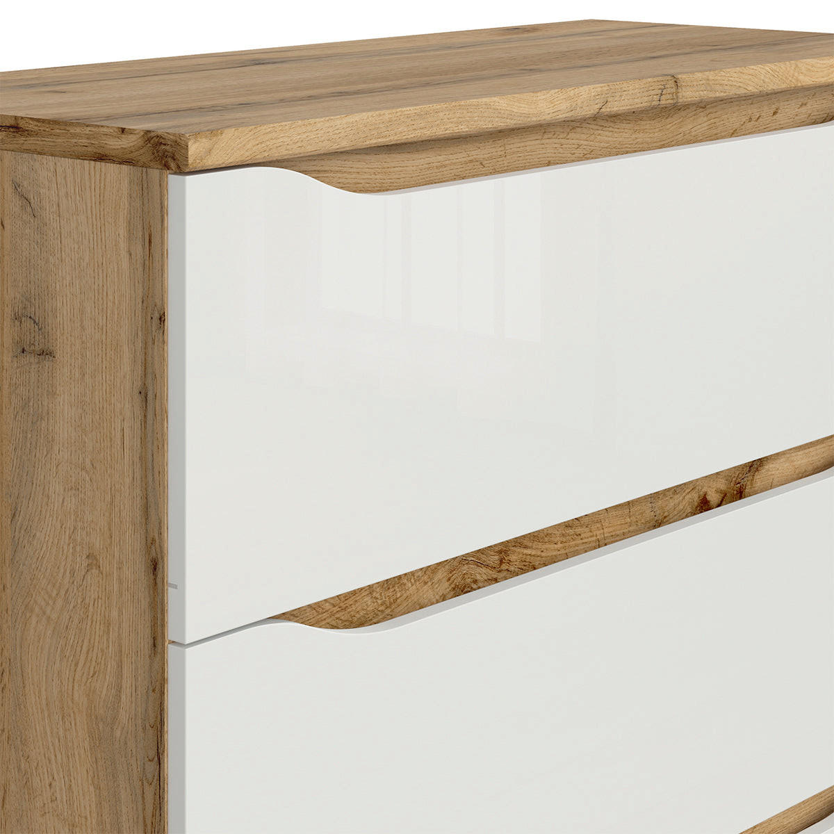 KOMMODE June Weiß und Holz - Weiß, Holzwerkstoff (90/92/40cm) - Petits-meubles