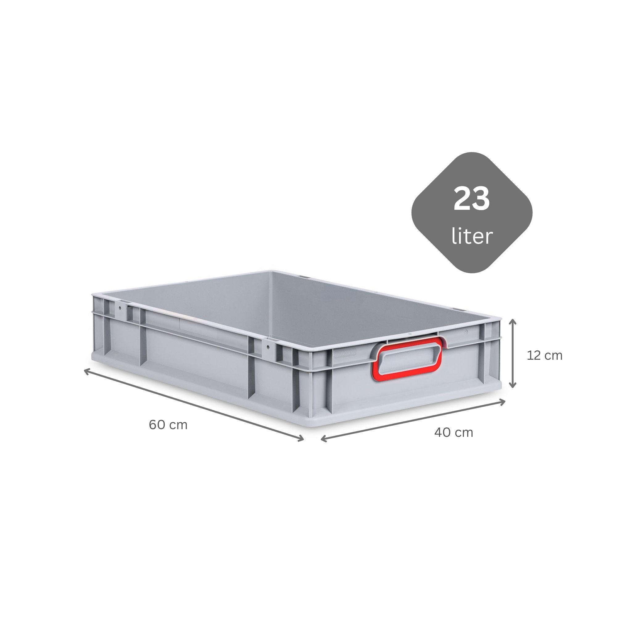 EUROBOX 8x Nextgen Color 12x40x60cm 23 Liter Griffe Rot Geschlossen - Rot, Kunststoff (40/12/60cm) - PROREGAL