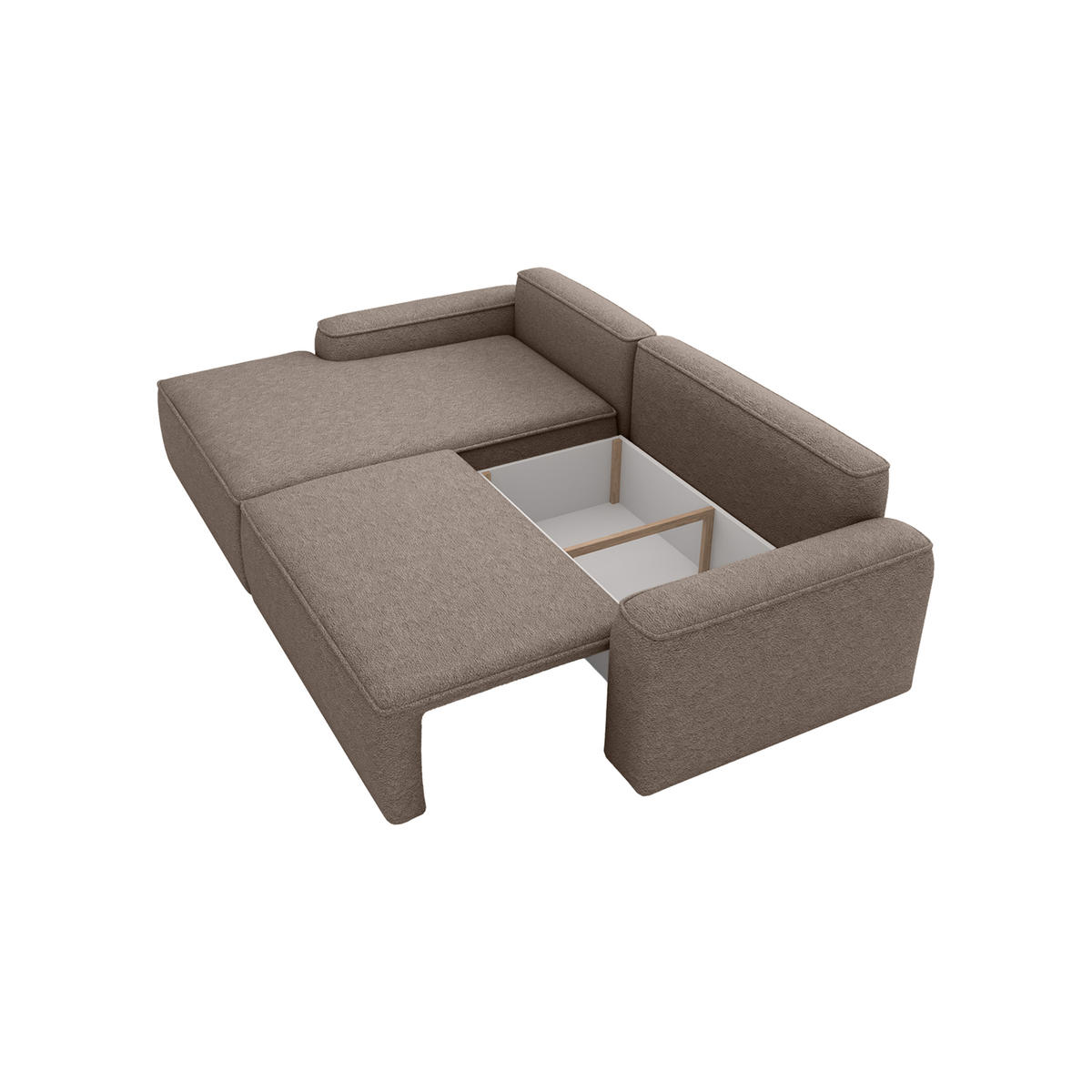 ECKSOFA OTATTI mit Schlaffunktion, Braun - Braun, Textil (245/160cm) - Fedve