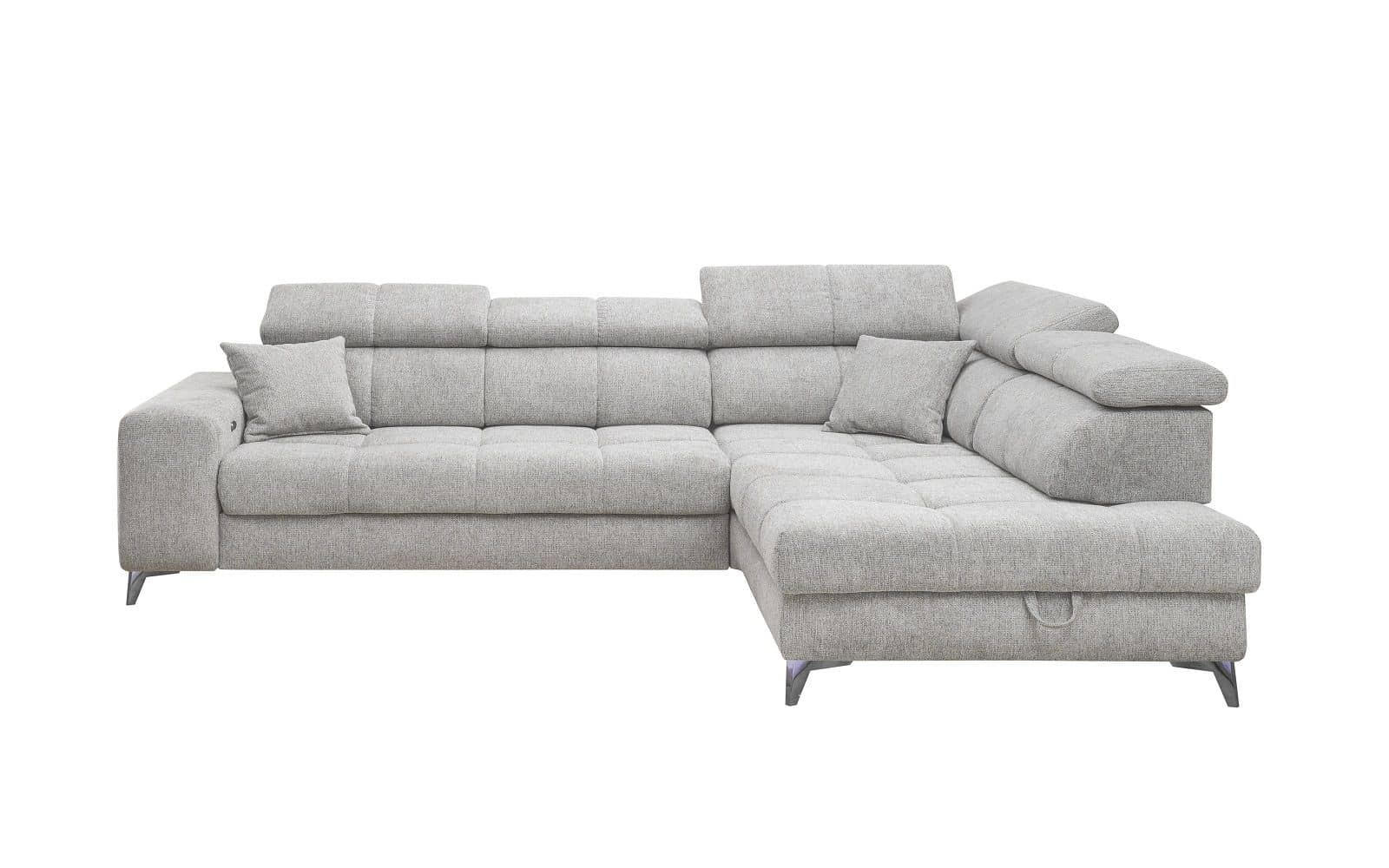 ECKSOFA mit elektrischer Wallaway-Funktion und vielseitigen Anpassungsmöglichkeiten - Taupe, Textil (198/282cm) - ed exciting design