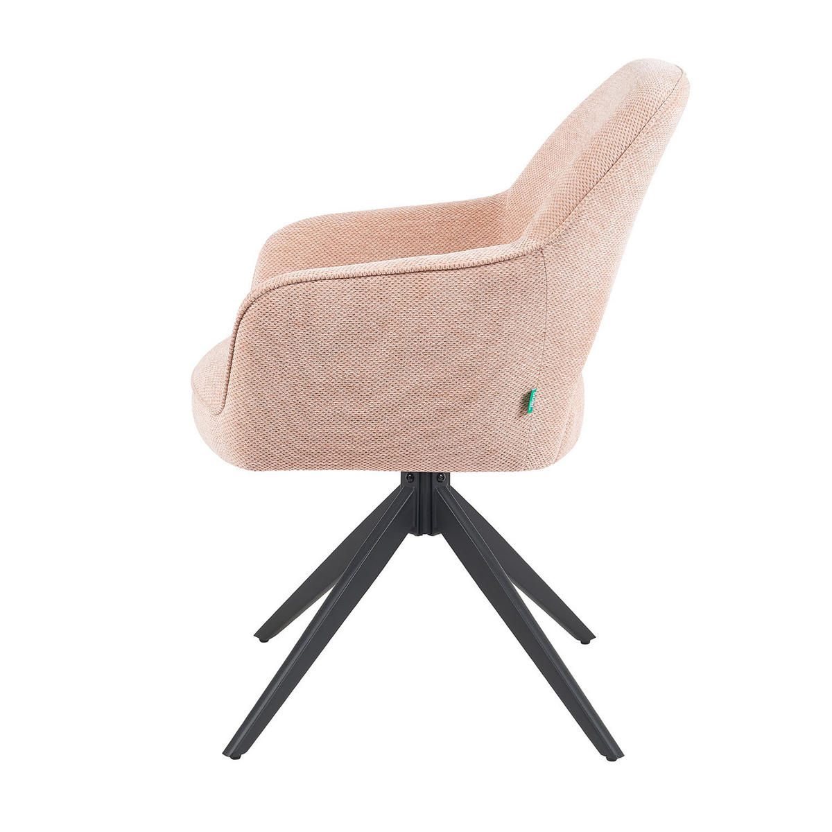DREHSTUHL Mika-Nils - Schwarz/Rosa, Textil/Metall (60/87/65cm) - DUBI Möbel