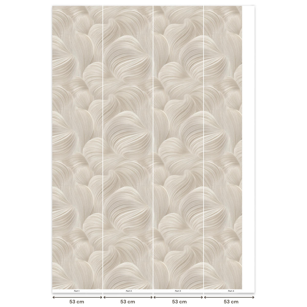 TAPETE - Lines - Ventilator - Beige - 200x300 cm - Creme, Papier (200/300cm) - OnlyWow