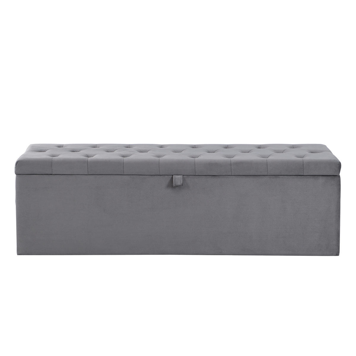 POLSTERBANK 138/41/42 cm mit Stauraum und Samtbezug, Grau - Grau, Textil - Redom