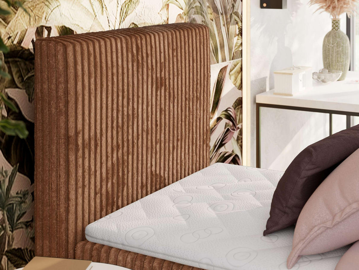 BOXBETT TILIANO 90/200 - Orange Cord - H4 - Visco Topper - Links - Orange, Textil (90/200cm) - MKS