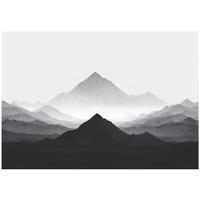 FOTOTAPETE Gebirge Aquarell Grau 200x140 cm - Multicolor, Papier (200/140cm) - Wallarena