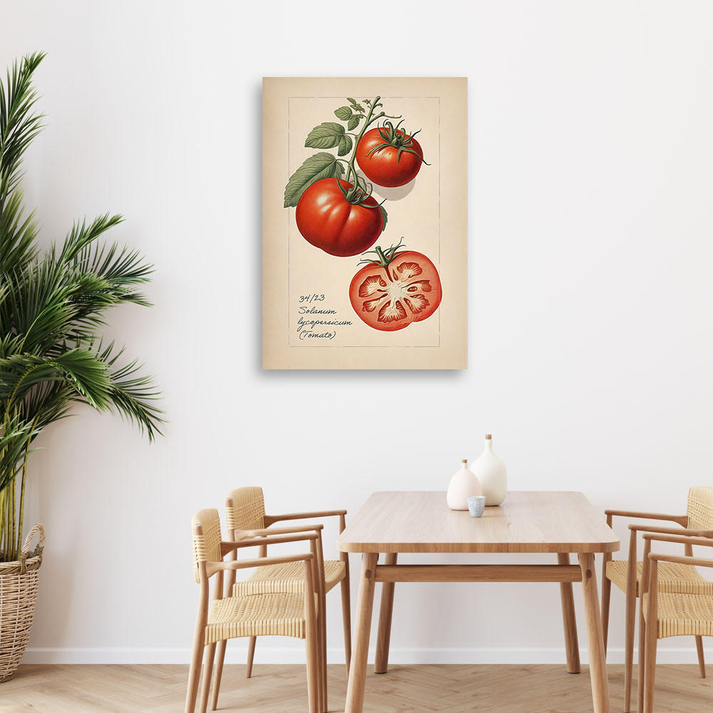 WANDBILD obst vintage tomate - Beige, Textil (40/60cm) - Feeby