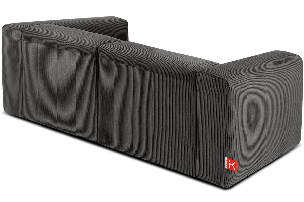 2-SITZER-MODULSOFA BUFFO mit extrem weicher und bequemer Sitzfläche, Kordstoff, grau - Grau, Textil (210/73/96cm) - KONSIMO®