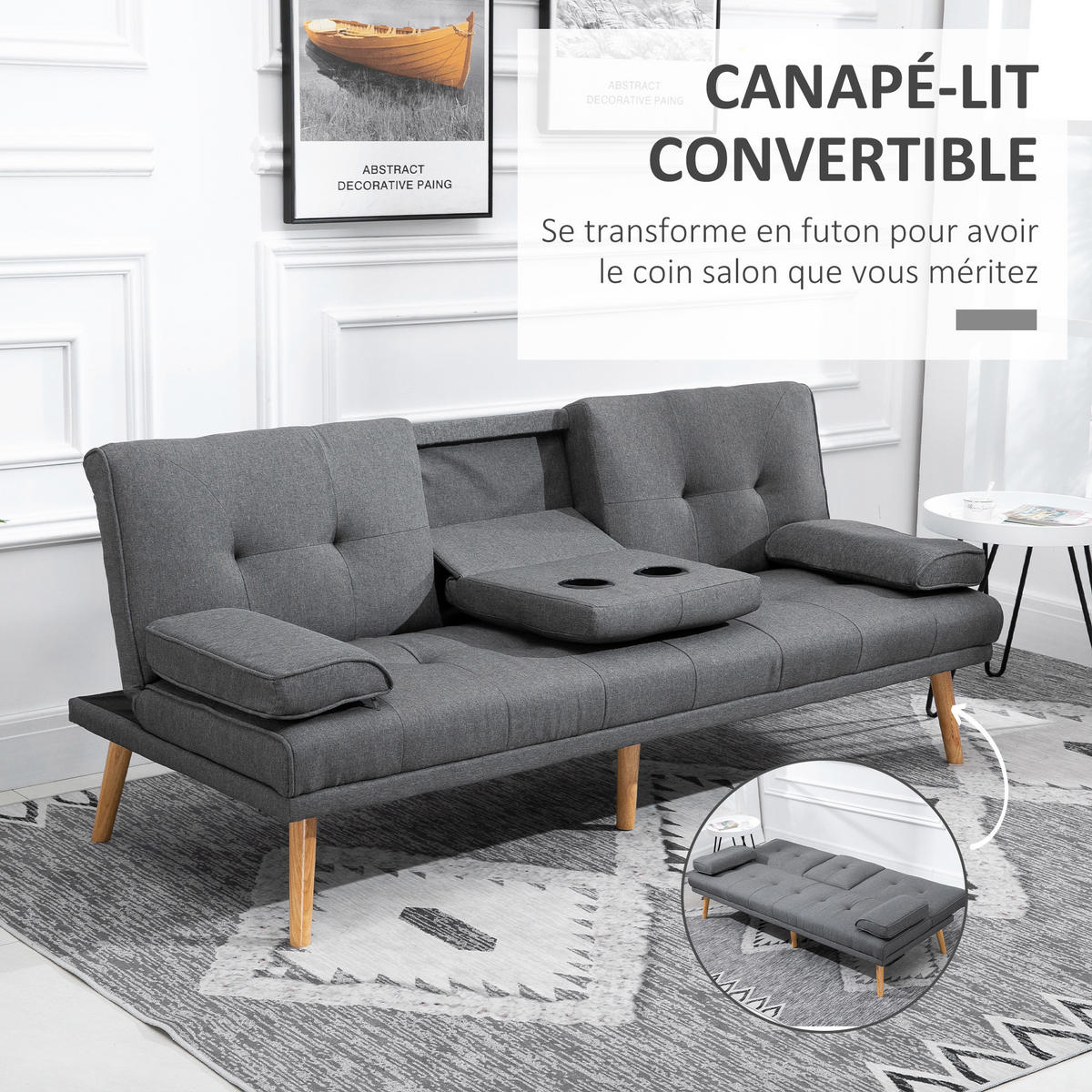 SCHLAFSOFA 3-Sitzer DE-13371 Dunkelgrau - Dunkelgrau, Textil (181/78/77cm) - ComfortXL