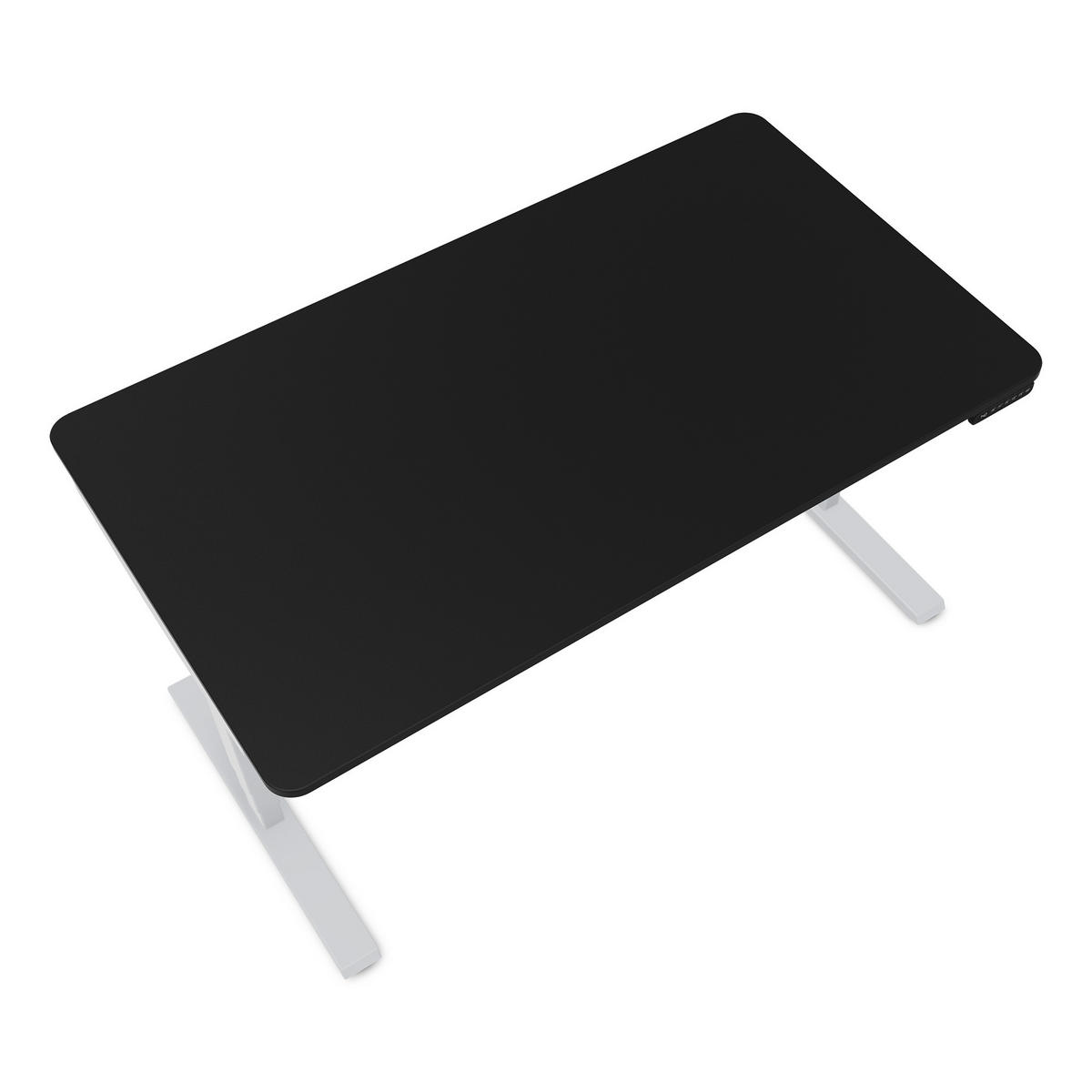 SCHREIBTISCH Elektrisch höhenverstellbarer Schreibtisch Y-Line Curved Schwarz Weißaluminium 140/80/62-127cm - Weiß Hochglanz/Silberfarben, Holzwerkstoff/Metall (80/140/127cm) - ASSMANN
