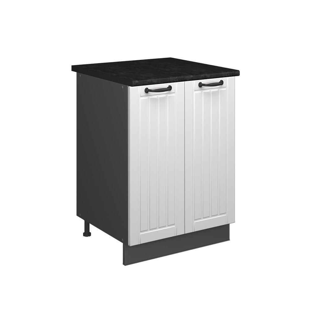 SPÜLENUNTERSCHRANK Fame-Line, Weiß Landhaus/Anthrazit, 60 cm - Anthrazit/Weiß, Holzwerkstoff (60/82/60cm) - Vicco