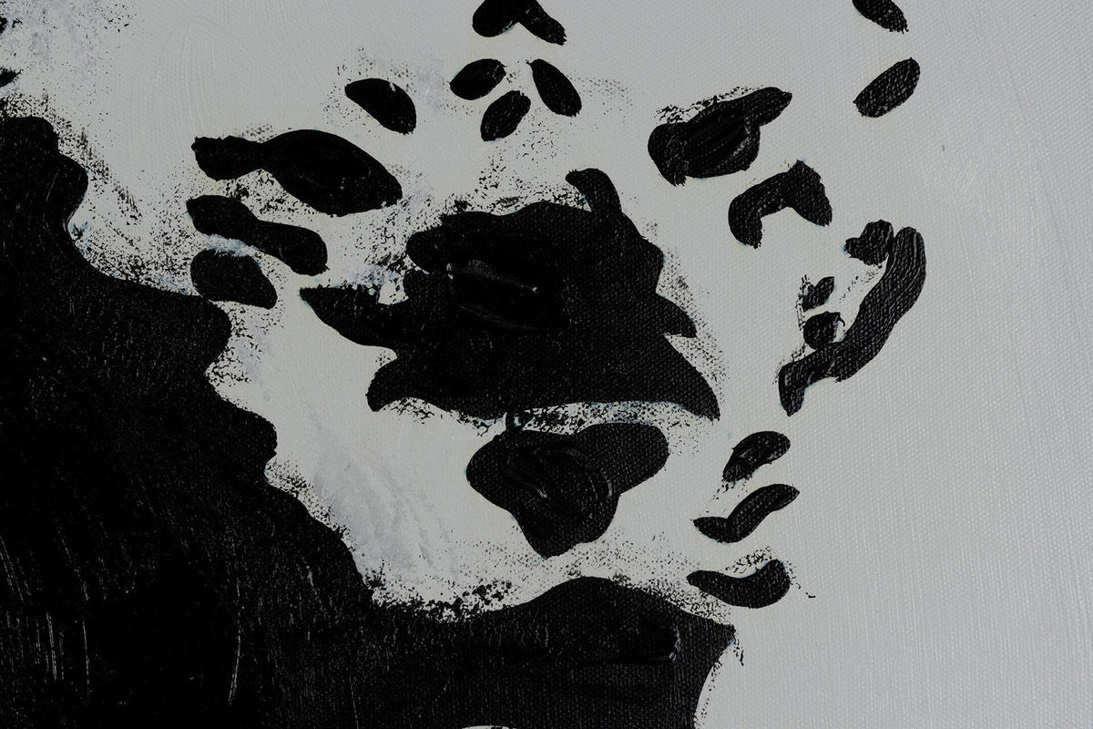 ACRYLBILD HANDGEMALT 75/100 cm - Schwarz, Holz/Textil (1.8/100cm) - KUNSTLOFT