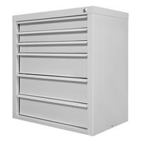 SCHUBLADENSCHRANK Kobra mit 6 Schubladen 75x70x43,5cm Lichtgrau - Grau, Metall (70/75/44cm) - PROREGAL
