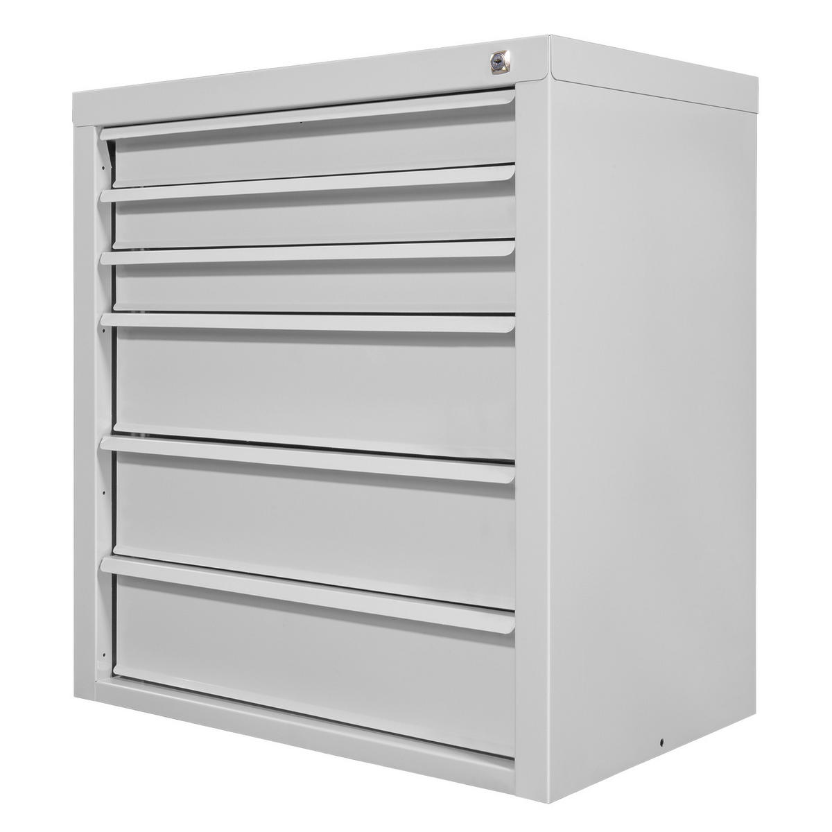 SCHUBLADENSCHRANK Kobra mit 6 Schubladen 75x70x43,5cm Lichtgrau - Grau, Metall (70/75/44cm) - PROREGAL