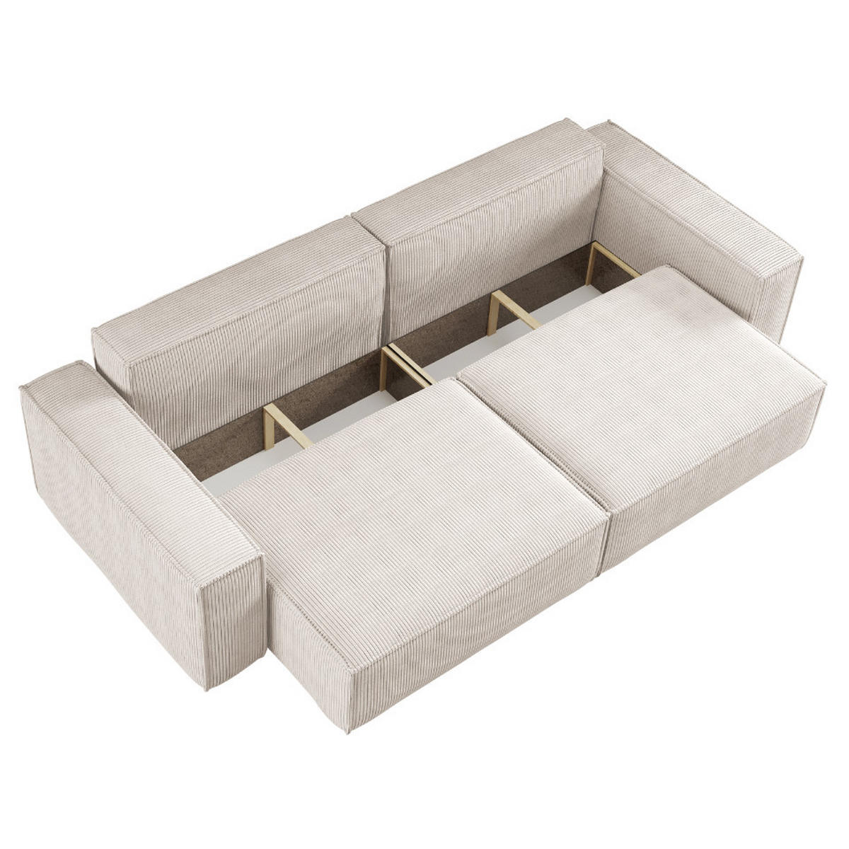 SCHLAFSOFA BEST und Bettkasten Stoff Poso Beige - Beige, Holz (246/83/98cm) - Kaiser Möbel