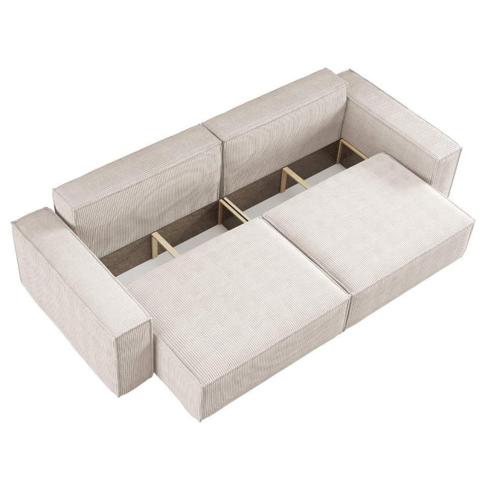 Thumbnail - Kaiser Möbel Schlafsofa, Beige, Holz, 3-Sitzer, Rechteckig, 246x83x98 cm, Reach, Wohnzimmer, Sofas & Couches, Schlafsofa...