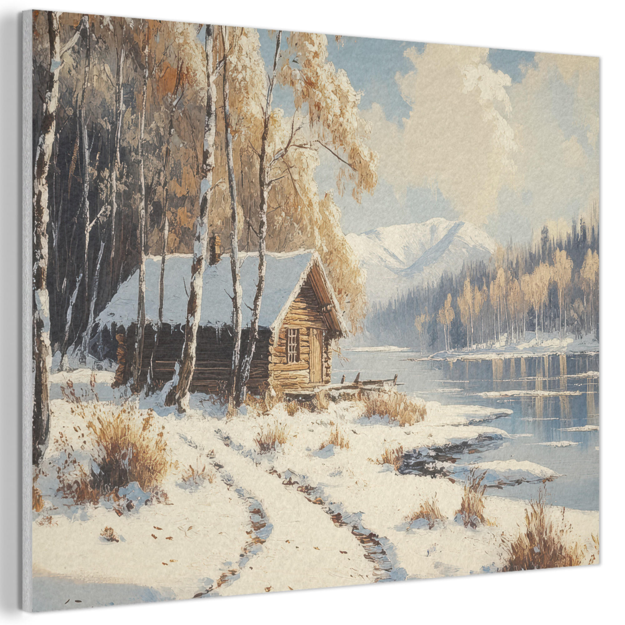 MuchoWow AKUSTICKÝ obraz Zima - Sníh - Home - Příroda 80x60 cm