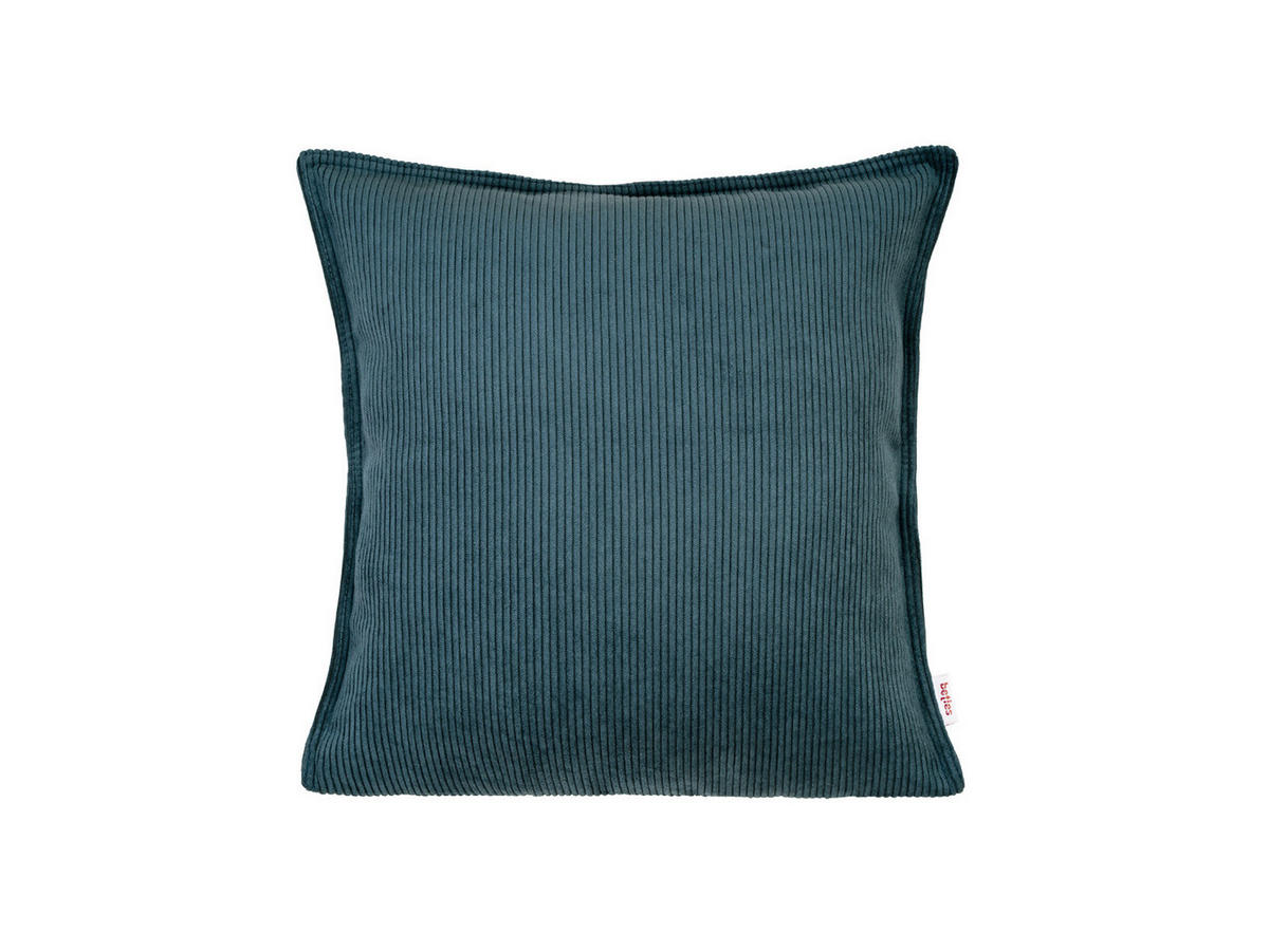 KISSENHÜLLE HYggelig No.1 nord-blau Cord-Samt 40/40 cm - Blau, Textil (40/40cm) - beties Heimtextil
