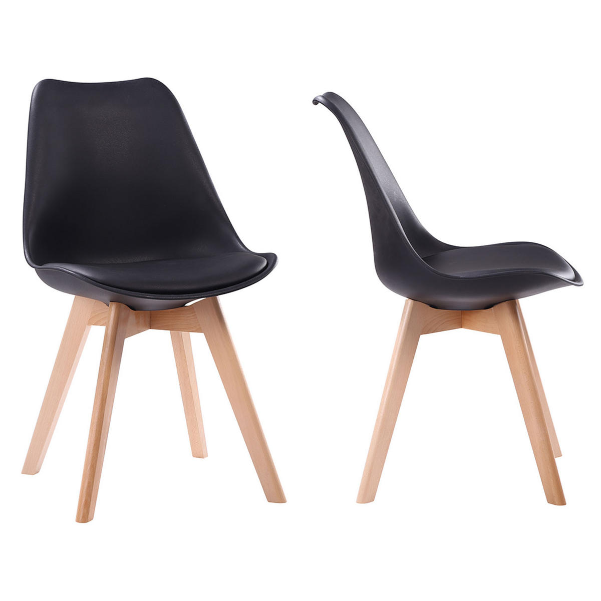 STÜHLE Nora Schwarz 2er-Set - Schwarz, Kunststoff (49/81/52cm) - Happy Garden