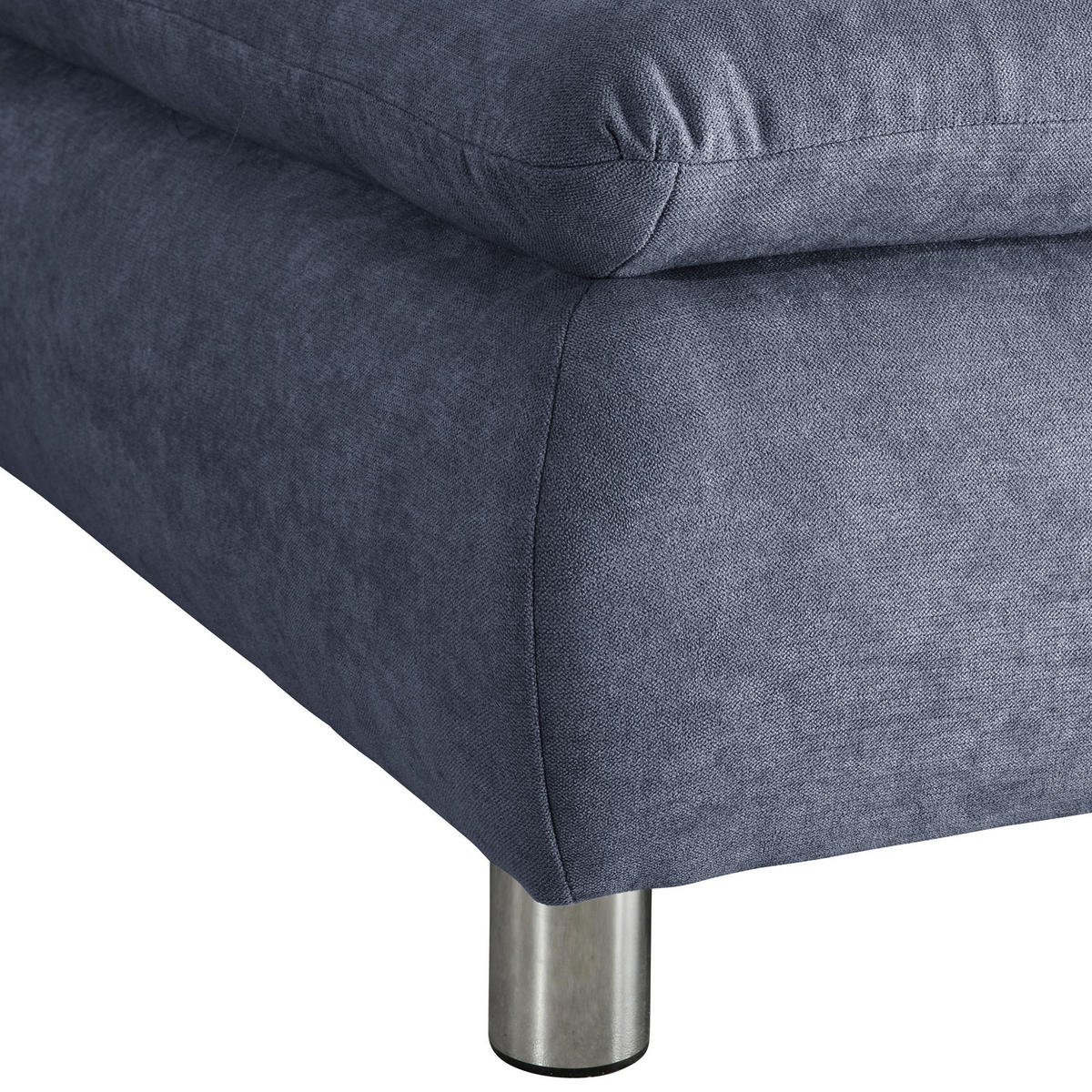 ECKSOFA mit Ottomane rechts Kaye Flachgewebe blau - Blau, Kunststoff (190/270cm) - 58aufmkessel