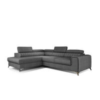ECKSOFA - OLIVIER (Links, Esche) - Grau, Textil (275/205cm) - Möblo