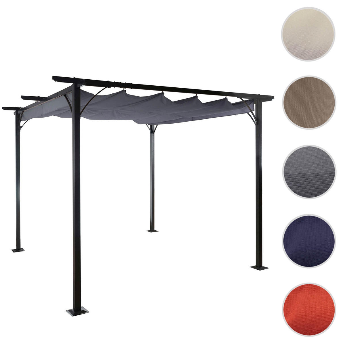 PERGOLA Grau - Grau, Metall (350/232/350cm) - MCW