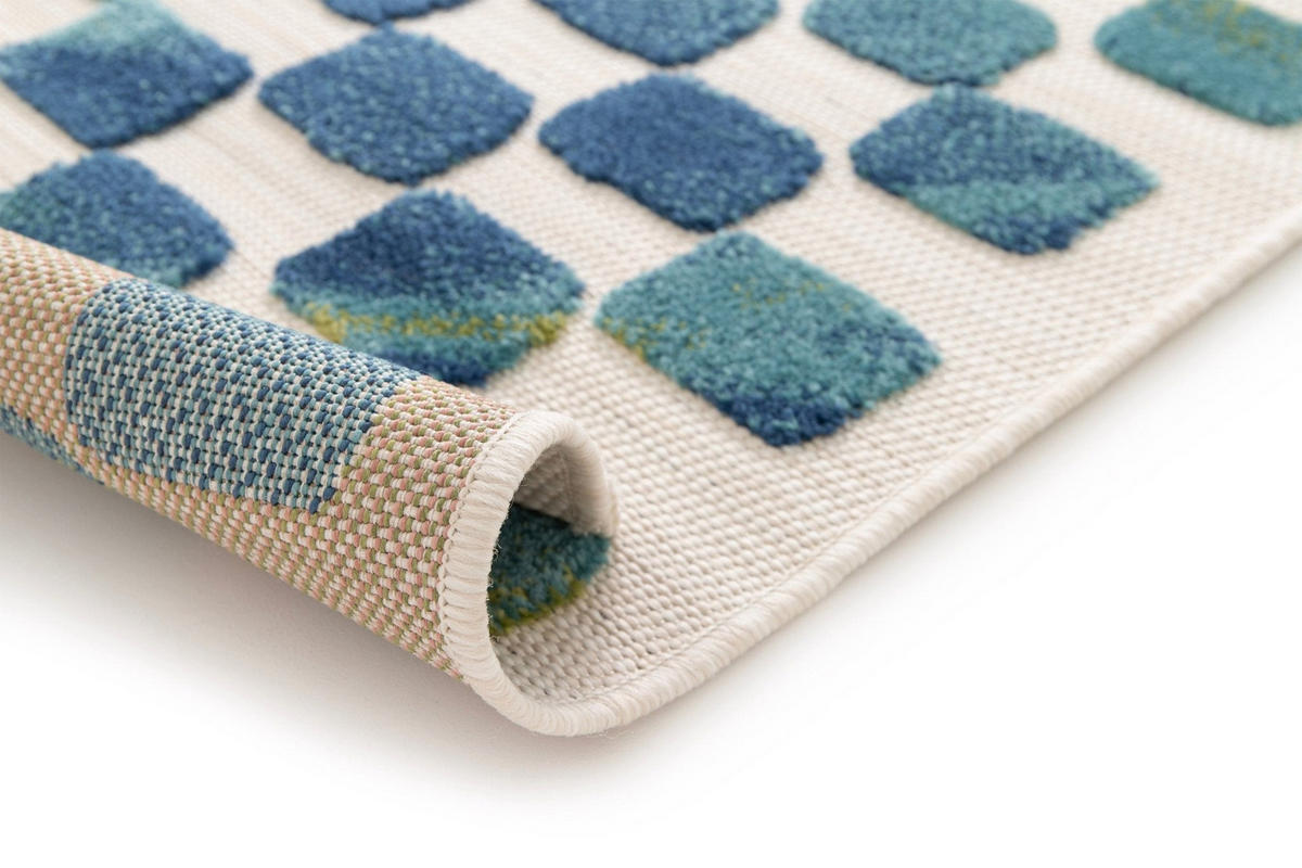 TEPPICH modern grafisch blau - Blau, Textil (120/170cm) - AFK Living