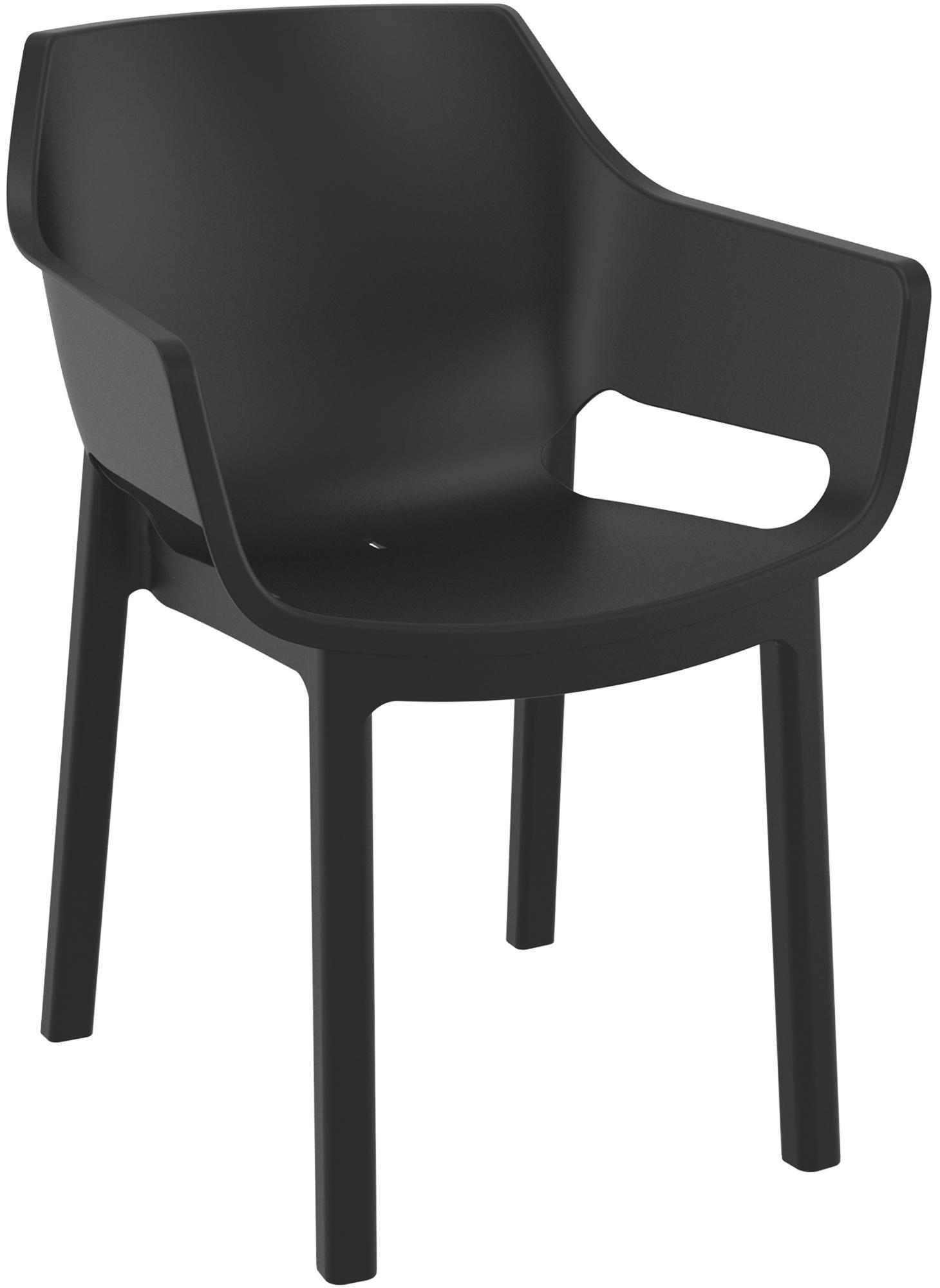 GARTENSTUHL Kunststoff Schwarz - Schwarz, Kunststoff (60/90/65cm) - CLP