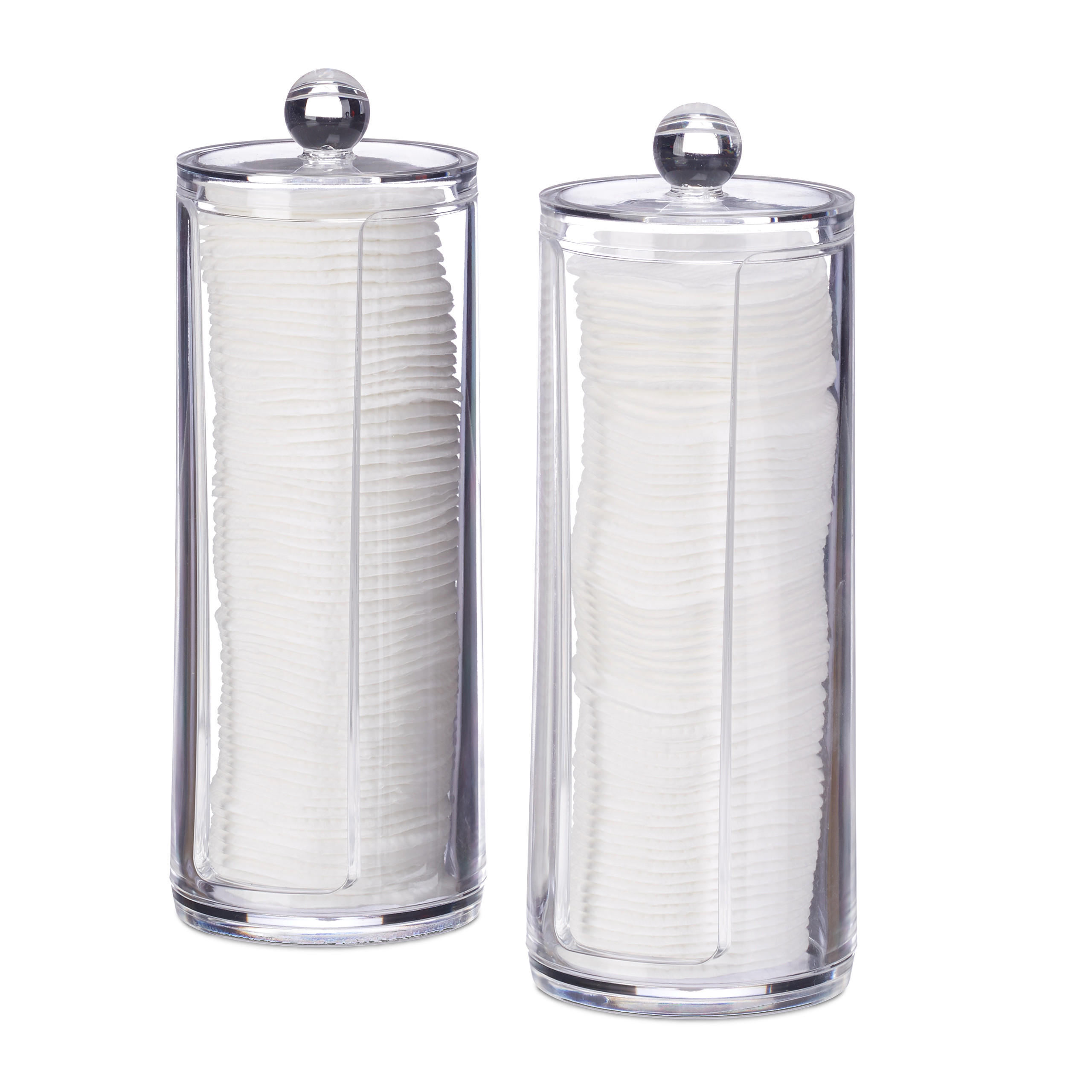 2XWATTEPADHALTER - Transparent, Kunststoff (7/20/7cm) - Relaxdays